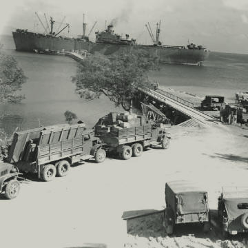 Liberty Ship Payne Wingate docked at Portland Jetty